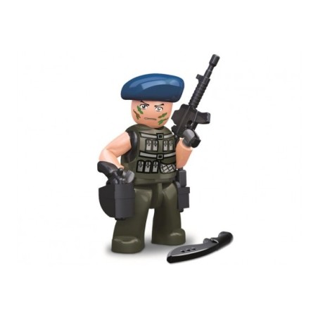 Personaggio Costruzioni Sluban poliziotto con basco blu