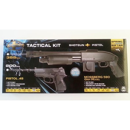 MOSSBERG Tactical Kit : Shotgun + Pistol .45 + 1000 BB's 0,12gr